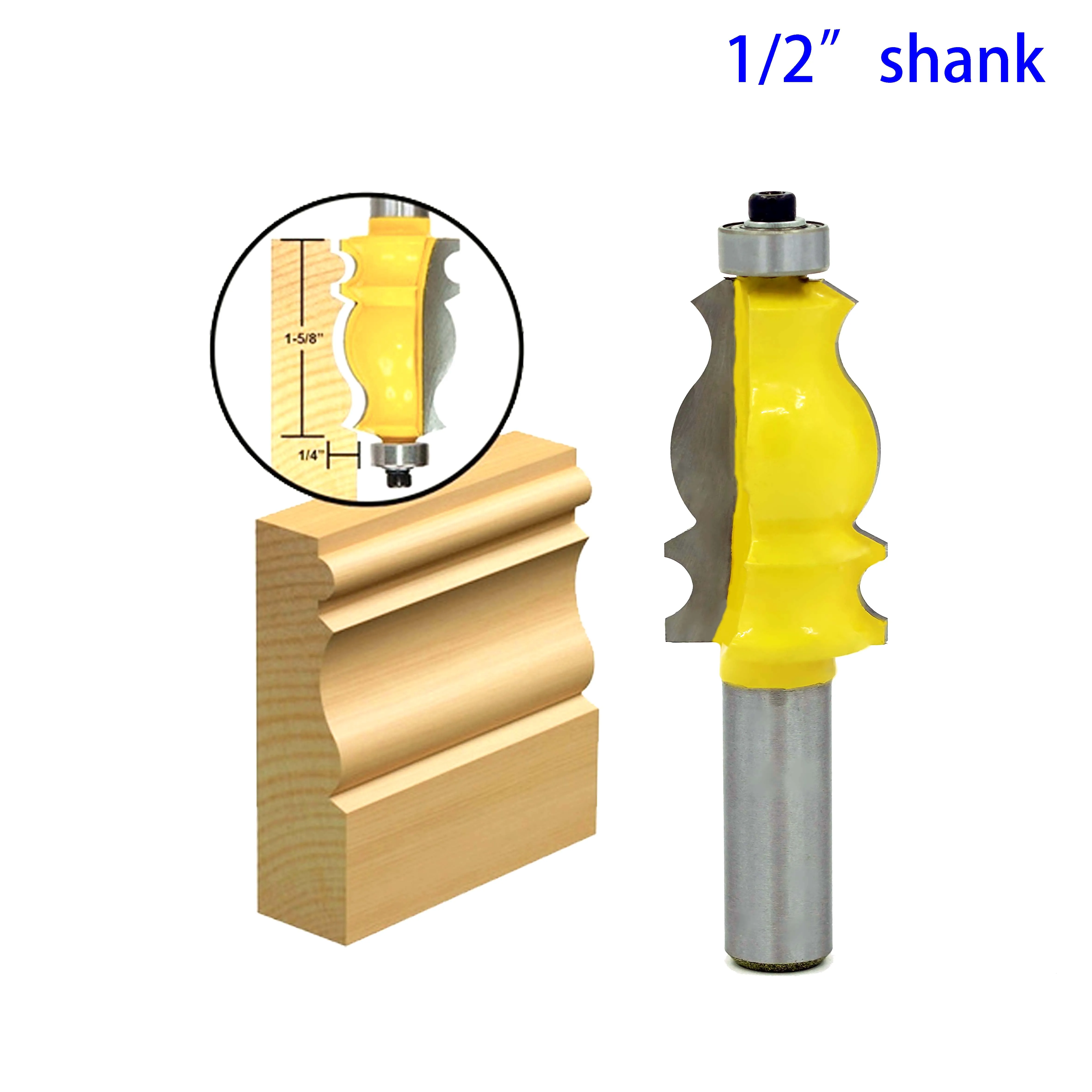 1/2" Shank Molding Router Bit Line Face Cutter for Wood Architectural Cemented Carbide Milling Cutter Woodworking Tools
1/2" Shank Molding Router Bit Line Face Cutter for Wood Architectural Cemented Carbide Milling Cutter Woodworking Tools