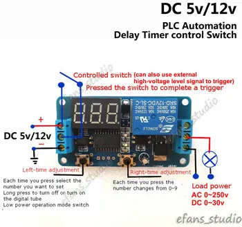 DC 5V 12V LED Display Time Delay Turn off/on Control Switch 0S-999S Timer Relay Module 
DC 5V 12V LED Display Time Delay Turn off/on Control Switch 0S-999S Timer Relay Module