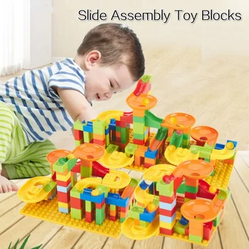 Children's small particle ball track slideway assembling and inserting blocks 79pcs/128pcs/192pcs/256pcs
Children's small particle ball track slideway assembling and inserting blocks 79pcs/128pcs/192pcs/256pcs