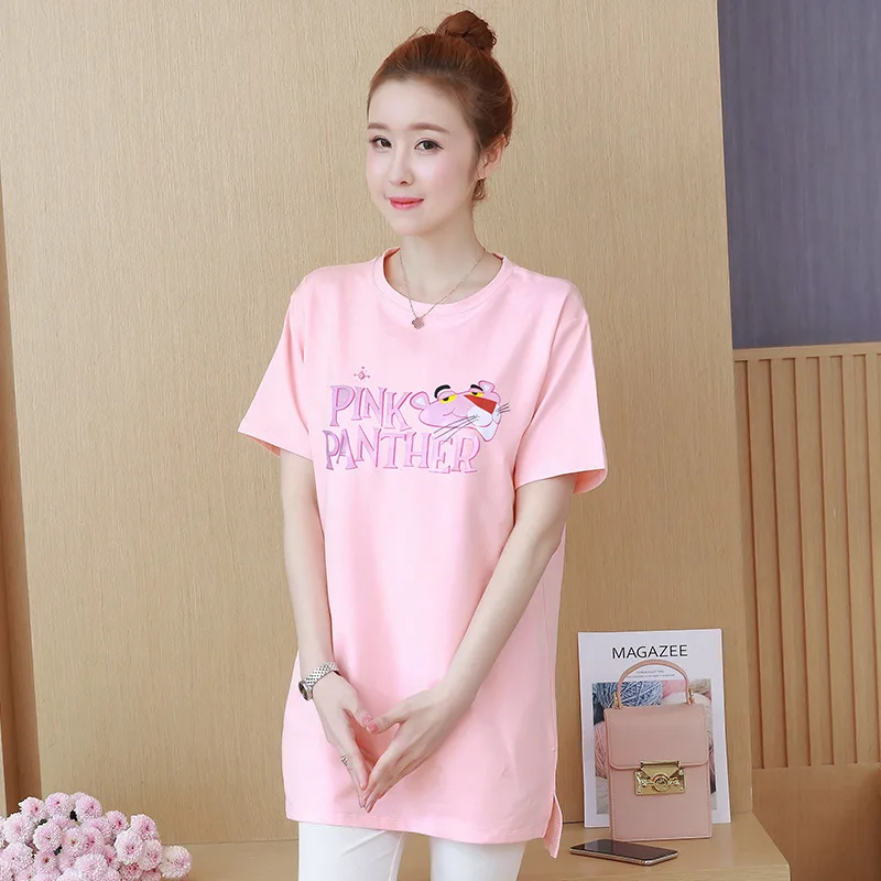Pregnant Women Summer Wear 2019 New Style Fashion Korean-style Cartoon Printed Loose-Fit Short Sleeve T-shirt Mid-length Materni
Pregnant Women Summer Wear 2019 New Style Fashion Korean-style Cartoon Printed Loose-Fit Short Sleeve T-shirt Mid-length Materni