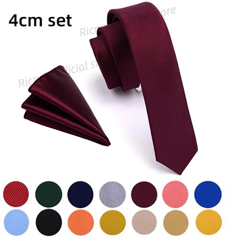 Ricnais Designer 4cm Slim Tie Solid Woven Red Yellow Plain Color Necktie Hanky Set Men's Party Wedding Narrow Skinny Neck Tie
Ricnais Designer 4cm Slim Tie Solid Woven Red Yellow Plain Color Necktie Hanky Set Men's Party Wedding Narrow Skinny Neck Tie