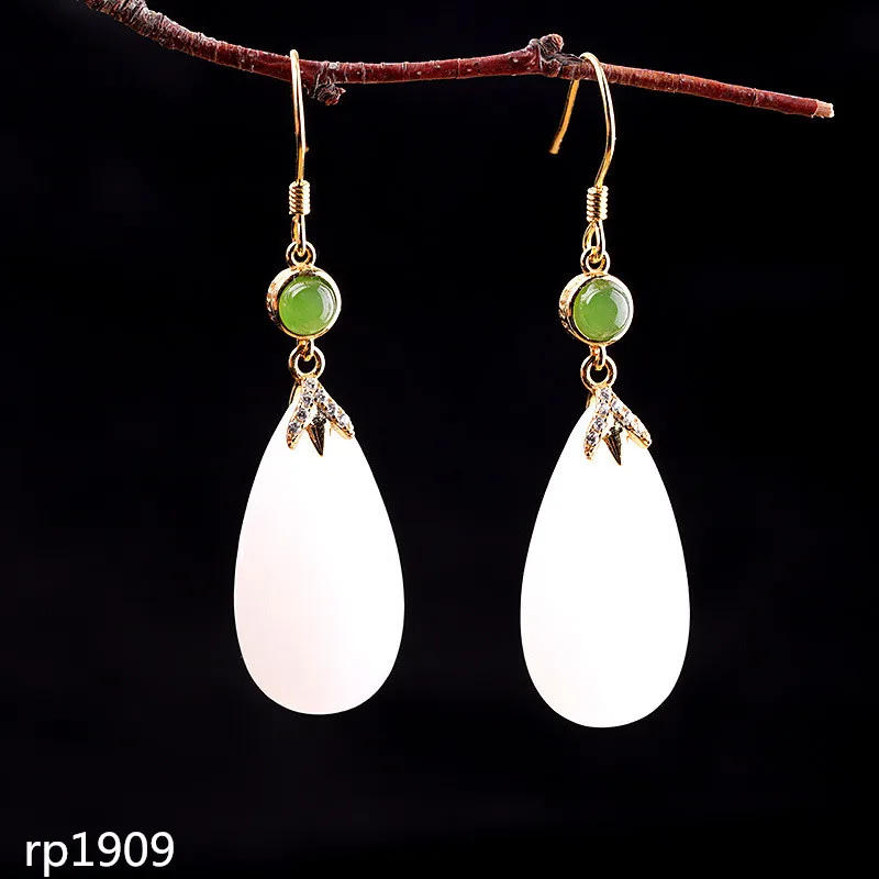 

KJJEAXCMY boutique jewelry S925 sterling silver jewelry women's water drop and Tian Yu earrings