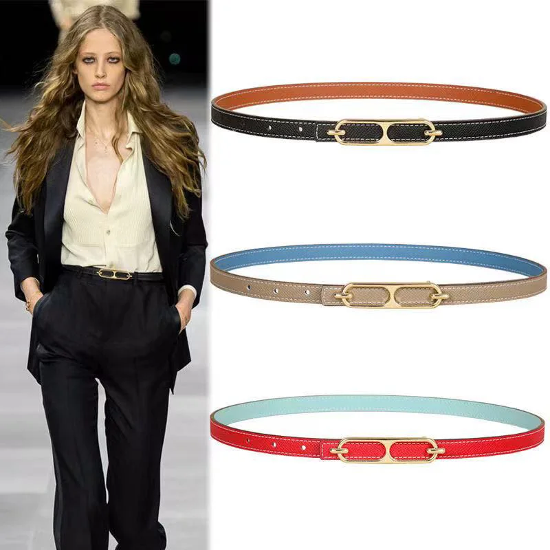 New Women Fashion Fine Belts Designer Gold Buckle Multicolor Premium PU Strap Decorative Suit Dress With Ins Ladies Waistband
New Women Fashion Fine Belts Designer Gold Buckle Multicolor Premium PU Strap Decorative Suit Dress With Ins Ladies Waistband