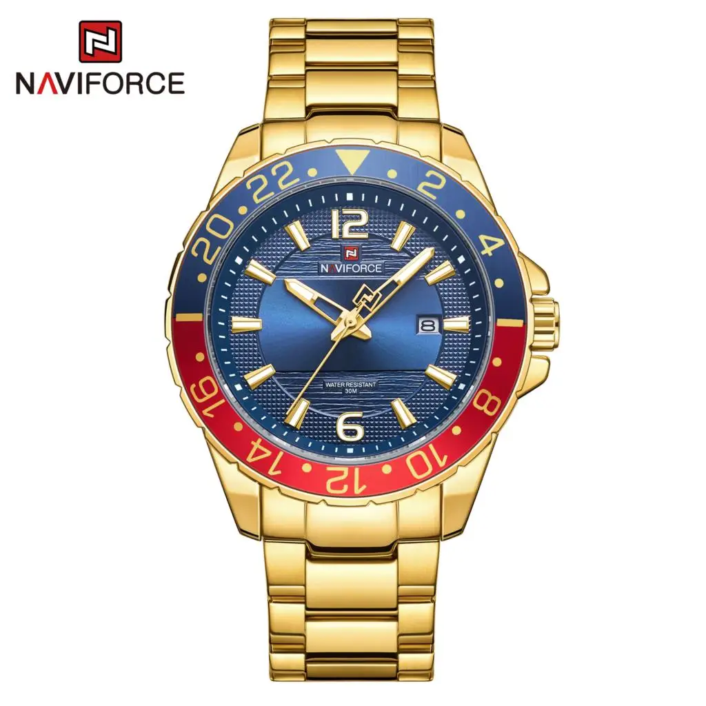 Часы наручные NAVIFORCE Мужские Аналоговые брендовые Роскошные водонепроницаемые