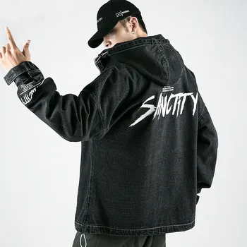 Autumn New Jacket Male Oversize Letter Print Jacket Casual Men's Denim Hoodies Jacket 
Autumn New Jacket Male Oversize Letter Print Jacket Casual Men's Denim Hoodies Jacket