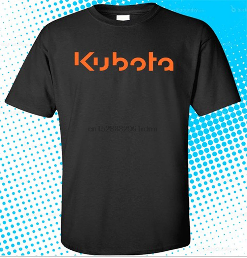 Мода 2018 летняя Новинка Kubota трактор оранжевый логотип мужская Черная Футболка