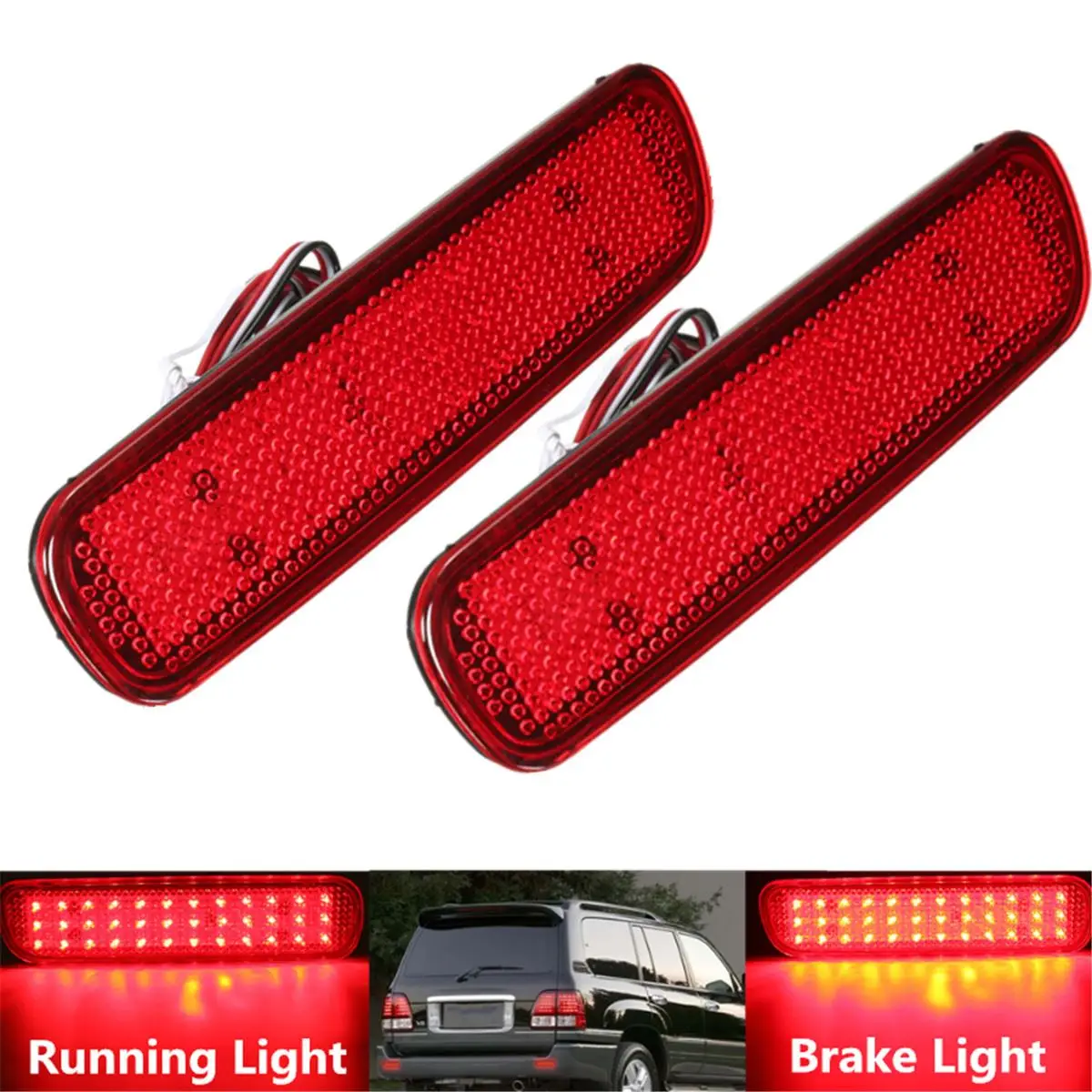 2x 36LED Rear Bumper Reflector Light Tail Brake Stop DRL Fog Light Lamp For Toyota Land Cruiser/Lexus LX470
2x 36LED Rear Bumper Reflector Light Tail Brake Stop DRL Fog Light Lamp For Toyota Land Cruiser/Lexus LX470