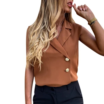 Solid Colour Summer Blouse Women Button Sleeveless Shirts Elegant Ladies Office Tops Turn-down Collar Sleeveless Blusas mujer 30
Solid Colour Summer Blouse Women Button Sleeveless Shirts Elegant Ladies Office Tops Turn-down Collar Sleeveless Blusas mujer 30