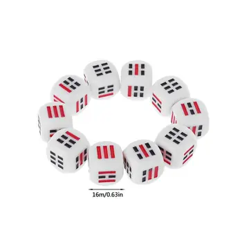 10Pcs D6 Dices For Easy Fortune-Telling Guess Divination Dice Ba Gua Eight Trigrams Parts Accessory 16mm
10Pcs D6 Dices For Easy Fortune-Telling Guess Divination Dice Ba Gua Eight Trigrams Parts Accessory 16mm