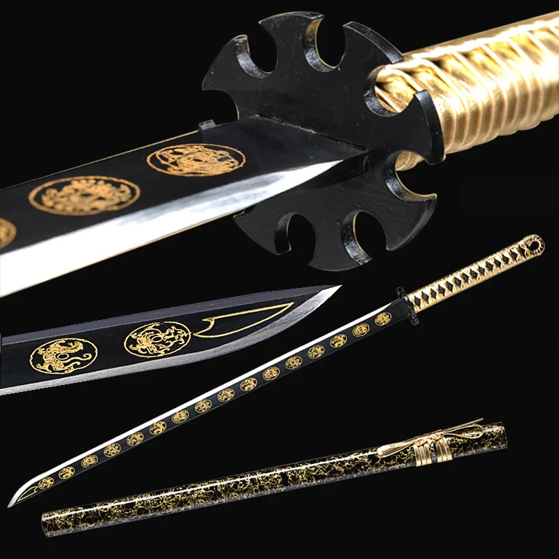 New katana japanese sword handmade forged steel color blade samurai swords cosplay weapon props golden wooden sheath sharp
New katana japanese sword handmade forged steel color blade samurai swords cosplay weapon props golden wooden sheath sharp