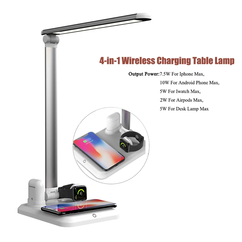 LED Table Lamp 4 In 1 Qi Wireless Charger Reading Led Desk Lamps Touch Eye Protection For Mobile Watch Earphone Charger
LED Table Lamp 4 In 1 Qi Wireless Charger Reading Led Desk Lamps Touch Eye Protection For Mobile Watch Earphone Charger