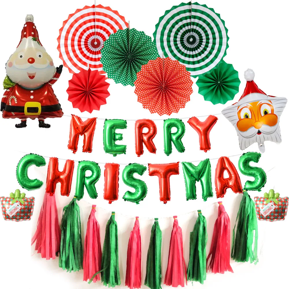 Christmas Santa Claus Balloon Set Christmas Paper Fan Flower Tassel Party Decoration Decoration Aluminum Film Balloon
Christmas Santa Claus Balloon Set Christmas Paper Fan Flower Tassel Party Decoration Decoration Aluminum Film Balloon