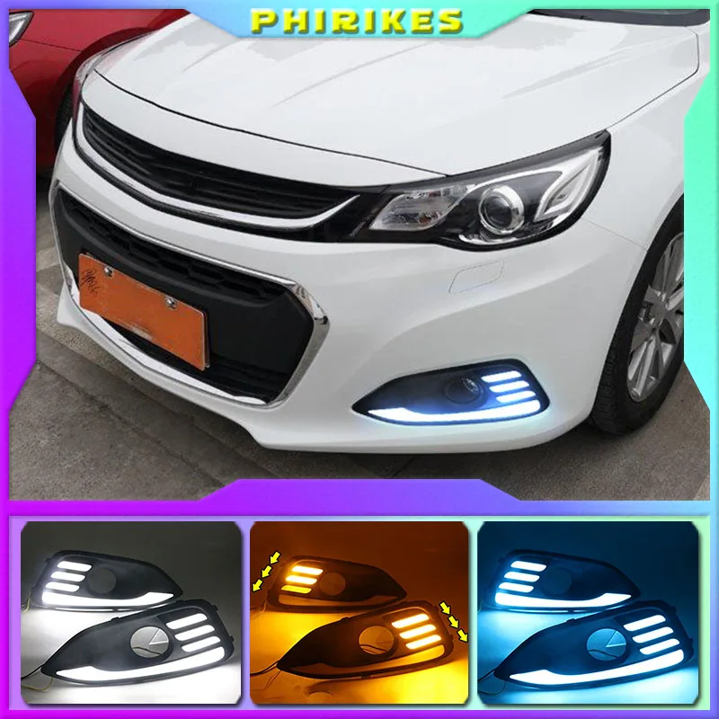 

2PCS For Chevrolet Chevy Malibu 2016-2018 DRL with turn signal Daytime Running Light fog lamp Daylight car styling