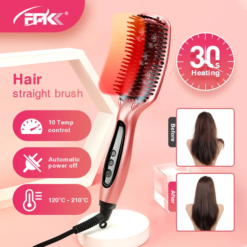 FMK PTC Heating Hair Straightener Brush Comb Infrared Hair Iron Brush Negative Ionic Hair Brush Professional Styling Tool
FMK PTC Heating Hair Straightener Brush Comb Infrared Hair Iron Brush Negative Ionic Hair Brush Professional Styling Tool