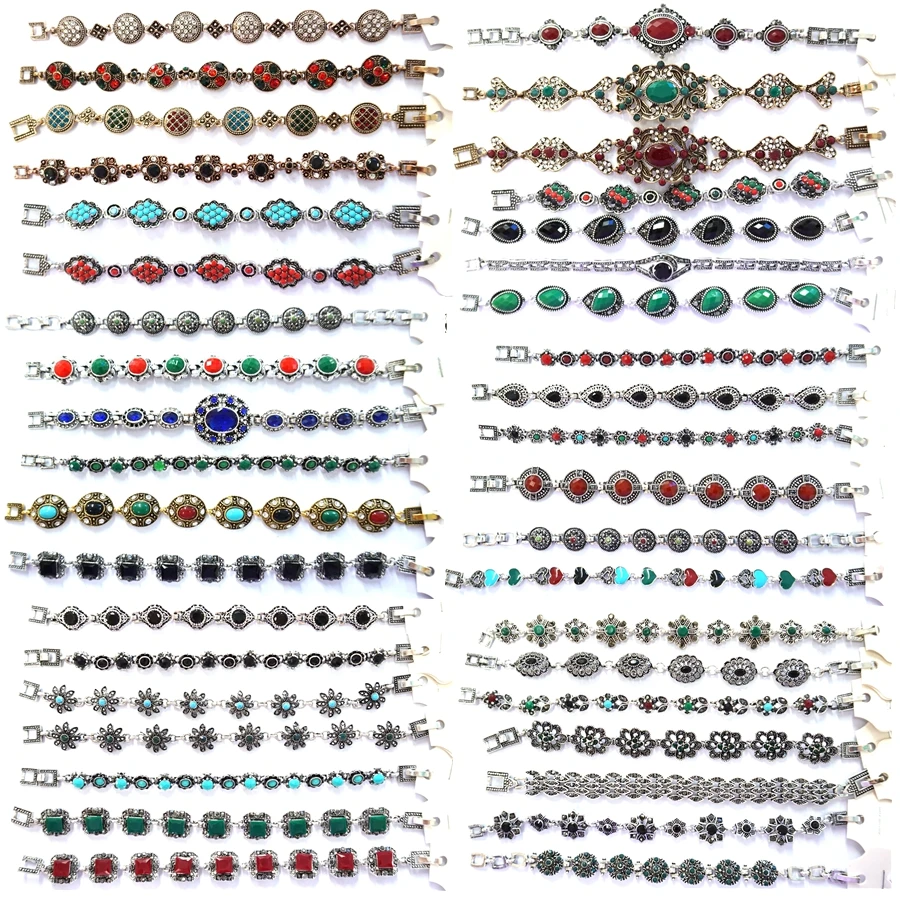 20Pcs/lot Random Vintage Fashion Bracelets for Women Resin Chain Bracelet Bohemian Ethnic Style Bangles Jewelry Wholesale
20Pcs/lot Random Vintage Fashion Bracelets for Women Resin Chain Bracelet Bohemian Ethnic Style Bangles Jewelry Wholesale
