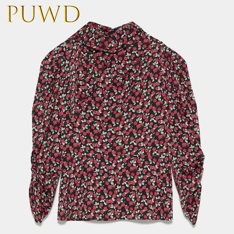PUWD 2019 New Style Female Dress with Flower Printing Design Sense Scarf Neck Shirt
PUWD 2019 New Style Female Dress with Flower Printing Design Sense Scarf Neck Shirt