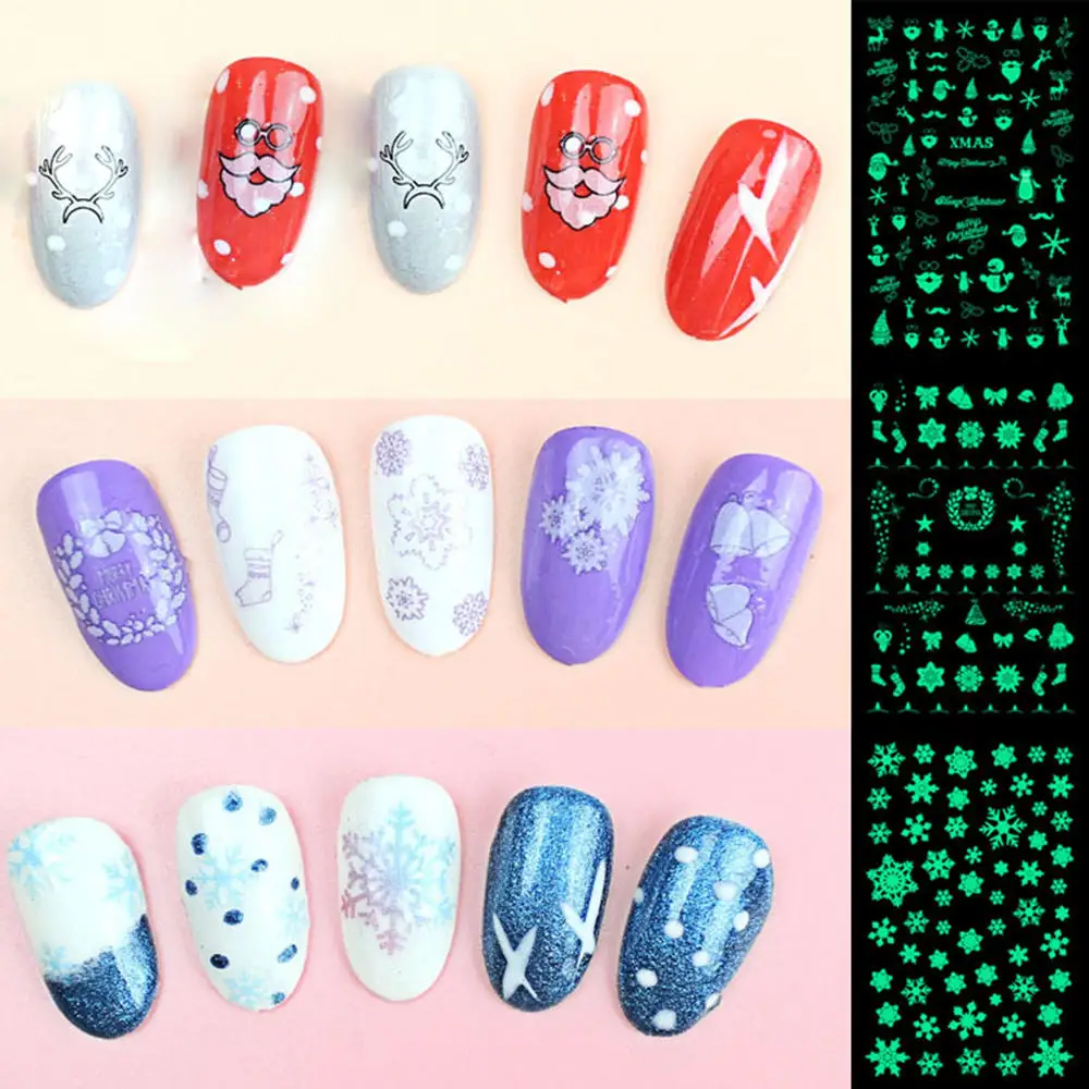 3D Nail Sticker Christmas Snowflake Glow In Dark Flower Mixed Patterns Nail Foil Transfer Decals Nail Art DIY Decoration
3D Nail Sticker Christmas Snowflake Glow In Dark Flower Mixed Patterns Nail Foil Transfer Decals Nail Art DIY Decoration