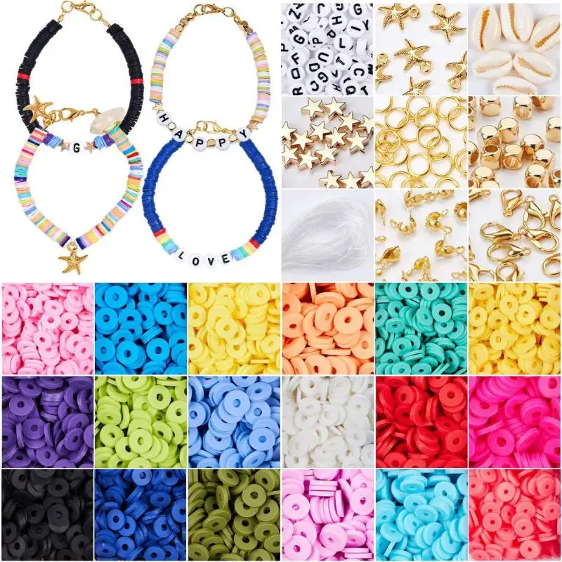 4800Pcs 6mm Flat Round Polymer Clay Discs Loose Spacer Beads for DIY Handmade Jewelry Making Bohemian Bracelet Set
4800Pcs 6mm Flat Round Polymer Clay Discs Loose Spacer Beads for DIY Handmade Jewelry Making Bohemian Bracelet Set