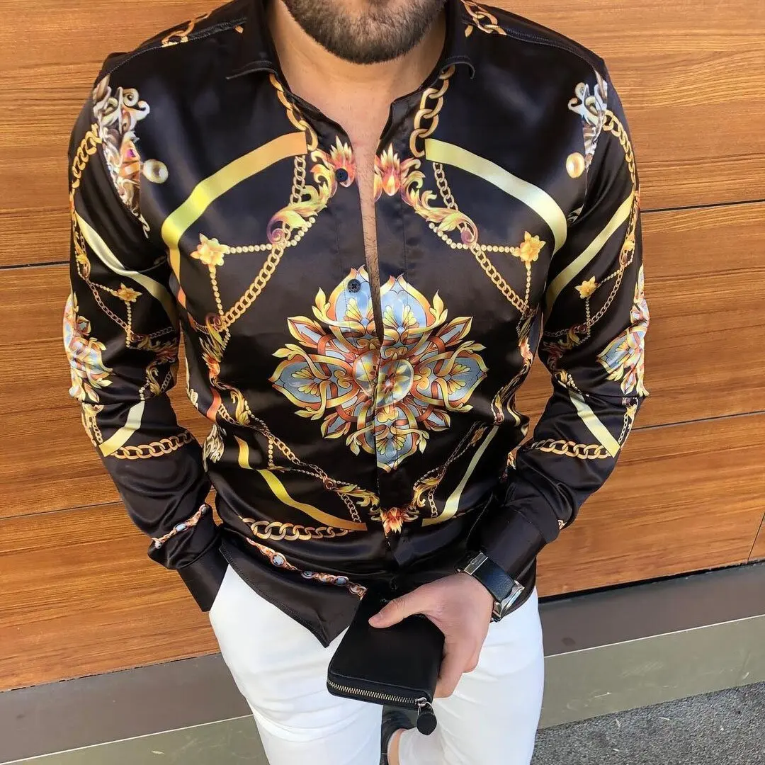 New printing Shirt Luxury Gold Yellow Leopard Clothing Men Loose Long Sleeve Chemise Tops Homme Social Men Club Prom Shirt M-3XL New printing Shirt Luxury Gold Yellow Leopard Clothing Men Loose Long Sleeve Chemise Tops Homme Social Men Club Prom Shirt M-3XL