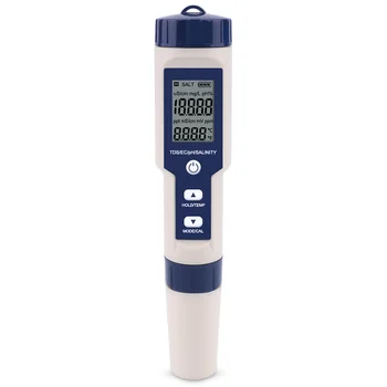 5 in 1 TDS/EC/PH/Salinity/Temperature Meter Digital Water Quality Monitor Tester for Pools, Drinking Water, Aquariums
5 in 1 TDS/EC/PH/Salinity/Temperature Meter Digital Water Quality Monitor Tester for Pools, Drinking Water, Aquariums