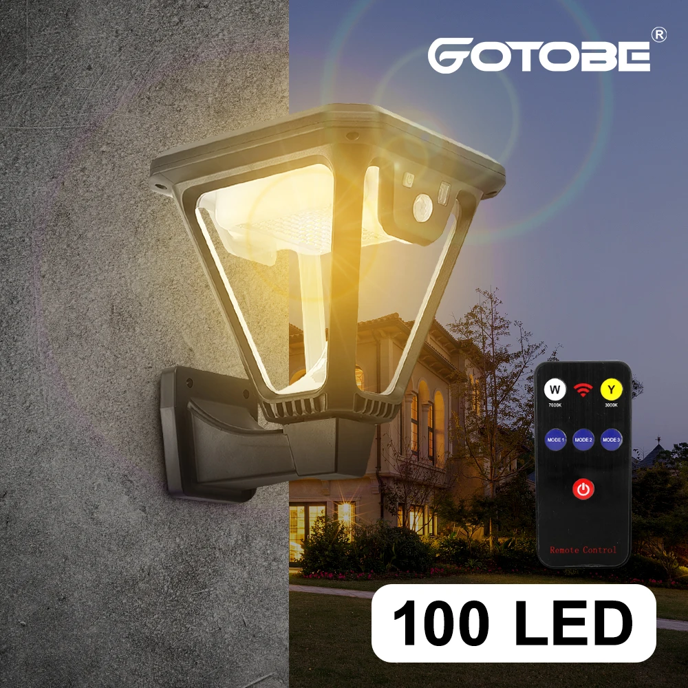 Фото 100 LED Solar Lantern Outdoor Wall Lights 2 Color 360° Angle Illumination Moiton sensor LawnLights with USB Charging | Лампы и