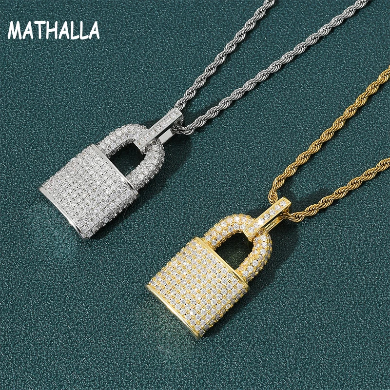 MATHALLA Fashion Hiphop Jewelry White Gold Plated Brass Mens Iced Out 5A Cubic Zircon Lock Pendant CZ Necklace with Rope Chain
MATHALLA Fashion Hiphop Jewelry White Gold Plated Brass Mens Iced Out 5A Cubic Zircon Lock Pendant CZ Necklace with Rope Chain