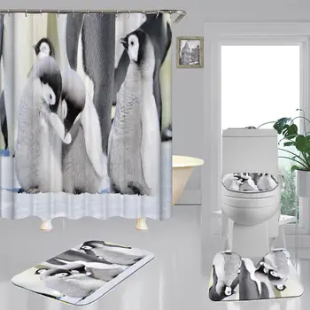 Cute Penguin Family Polyester Fabric Shower Curtain Non-Slip Bath Mat Toilet Cover Rugs Animal Home Bathroom Decor Set
Cute Penguin Family Polyester Fabric Shower Curtain Non-Slip Bath Mat Toilet Cover Rugs Animal Home Bathroom Decor Set
