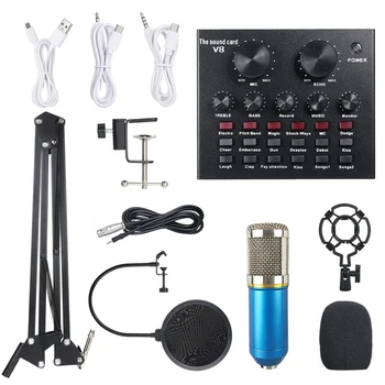 Multifunctional Live Sound Card & BM800 Suspension Microphone Kit Microphone Set Intelligent Volume Audio Mixer Sound Card
Multifunctional Live Sound Card & BM800 Suspension Microphone Kit Microphone Set Intelligent Volume Audio Mixer Sound Card
