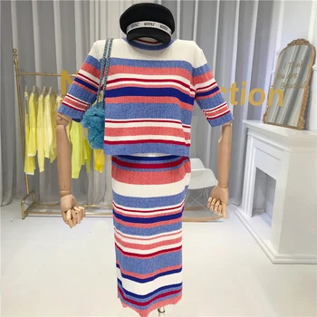 Colorful Striped Matching Sets for Women 2020 Knitted Crop Top+pencil Skirts Elastic Waist Mid-Calf women sweat suit set
Colorful Striped Matching Sets for Women 2020 Knitted Crop Top+pencil Skirts Elastic Waist Mid-Calf women sweat suit set
