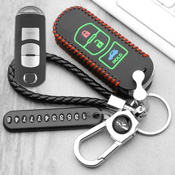Top Layer Leather Car Remote Key Case Cover For Mazda 2 3 6 Axela Atenza CX-5 CX5 CX-7 CX-9 2014 2015 2016 2017 Smart 2/3 Button 
Top Layer Leather Car Remote Key Case Cover For Mazda 2 3 6 Axela Atenza CX-5 CX5 CX-7 CX-9 2014 2015 2016 2017 Smart 2/3 Button