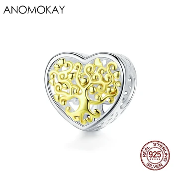 Anomokay Gold Color Tree of Life Heart Charm for Bracelet Bangle DIY Jewelry 925 Sterling Silver Love Tree Bead Female Bijoux
Anomokay Gold Color Tree of Life Heart Charm for Bracelet Bangle DIY Jewelry 925 Sterling Silver Love Tree Bead Female Bijoux