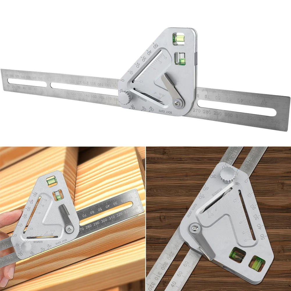 Roof Revolutionizing Carpentry Adjustable Angle Measuring Ruler Stainless Steel Multifunction Woodworking Tools | Инструменты