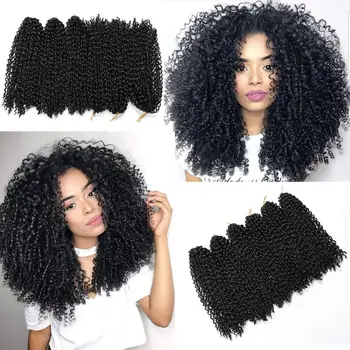 

Ombre Hair Extensions Synthetic Marlybob Jerry Curl Jamaican Bounce Crochet Hair Afro Kinky Curly Crochet Braids Smart Braid