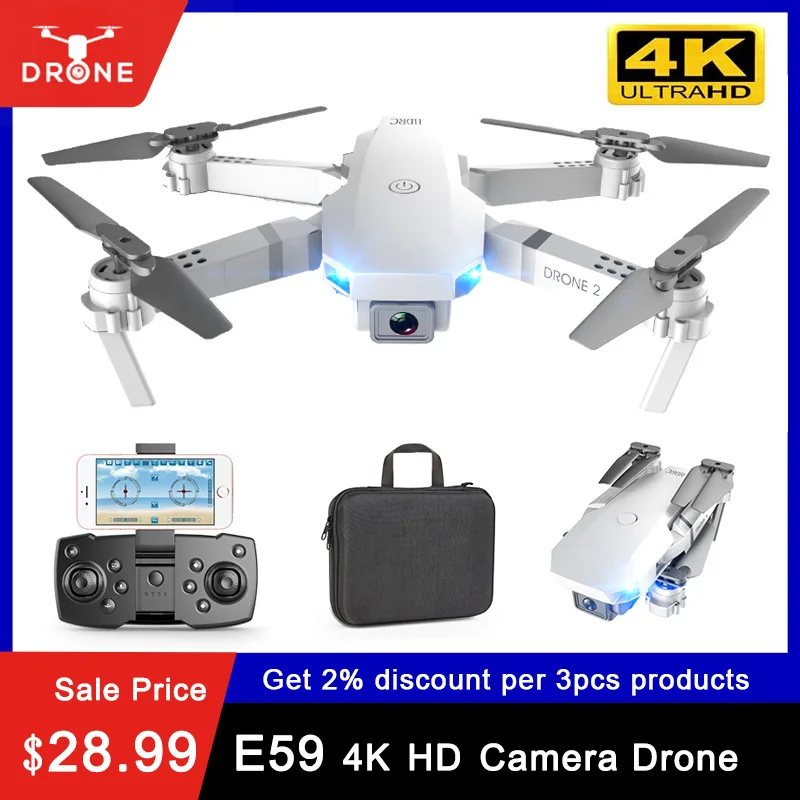 E59 RC Drone with 4K HD Camera Professional Aerial Photography 360 Degree Flip WIFI Real Time Transmission RC Quadcopter toys
E59 RC Drone with 4K HD Camera Professional Aerial Photography 360 Degree Flip WIFI Real Time Transmission RC Quadcopter toys