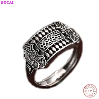 BOCAI S925 Sterling Silver men's rings retro Thai silver light face good luck in front of the eyes personalized men's open ring
BOCAI S925 Sterling Silver men's rings retro Thai silver light face good luck in front of the eyes personalized men's open ring