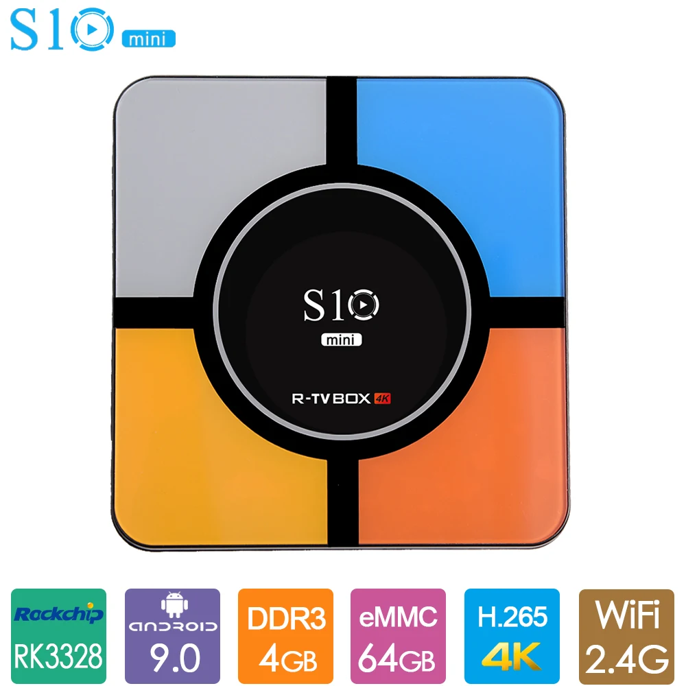 Android 9.0 TV Box S10 MINI Smart Rockchip RK3328 Quad Core 4GB DDR3 32GB/64GB 4K H.265 2.4GHz WIFI USB 3.0 Media Player | Электроника