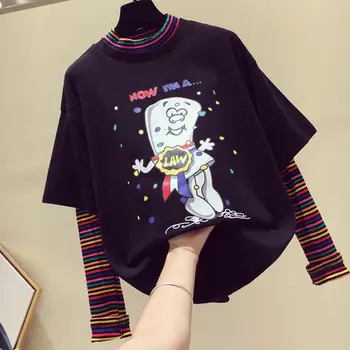 2020 fake two-piece long sleeve T-shirt female students Korean version of loose Mickey print stitching coat ins tide
2020 fake two-piece long sleeve T-shirt female students Korean version of loose Mickey print stitching coat ins tide