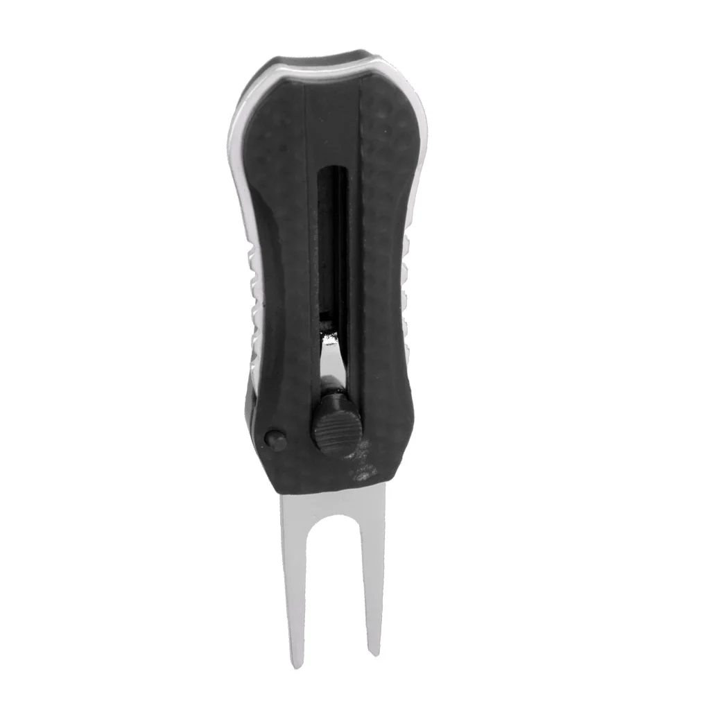 2x Multi-function Golf Ball Pitch Mark Black Divot Repair Switchblade Tool & Ball Marker Kit Golf Accessories for Golfer 2x Multi-function Golf Ball Pitch Mark Black Divot Repair Switchblade Tool & Ball Marker Kit Golf Accessories for Golfer