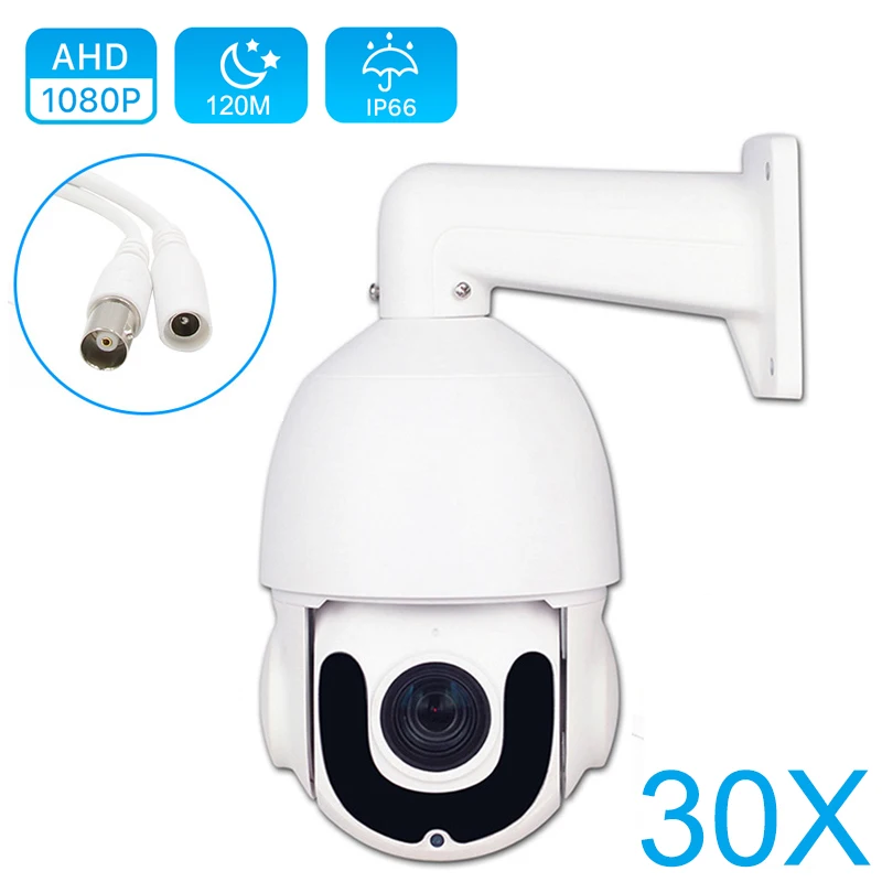 

CCTV Security Outdoor High Speed Dome AHD 1080P PTZ Camera CVI TVI CVBS 4IN1 2MP 5MP 30X Zoom Coaxial PTZ control Day Night IR
