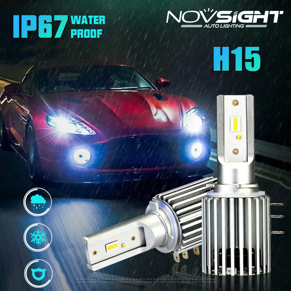 NOVSIGHT H15 LED Car Headlight Bulbs 60W 10000LM Brighter Driving Light 6500K White Auto LED Headlamp Car Accessories
NOVSIGHT H15 LED Car Headlight Bulbs 60W 10000LM Brighter Driving Light 6500K White Auto LED Headlamp Car Accessories