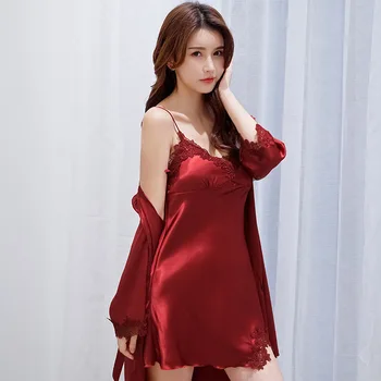 New Women Rayon Night Robe Strap Top Pajamas Summer Two Piece Sleepwear Sets Casual Home Wear Nightwear Sleep Kimono Bath Gown
New Women Rayon Night Robe Strap Top Pajamas Summer Two Piece Sleepwear Sets Casual Home Wear Nightwear Sleep Kimono Bath Gown