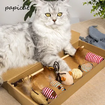 Pet cat toy funny cat stick cat scratching board catnip cat toy sisal ball sound small mouse seven-piece cat toys interactive
Pet cat toy funny cat stick cat scratching board catnip cat toy sisal ball sound small mouse seven-piece cat toys interactive