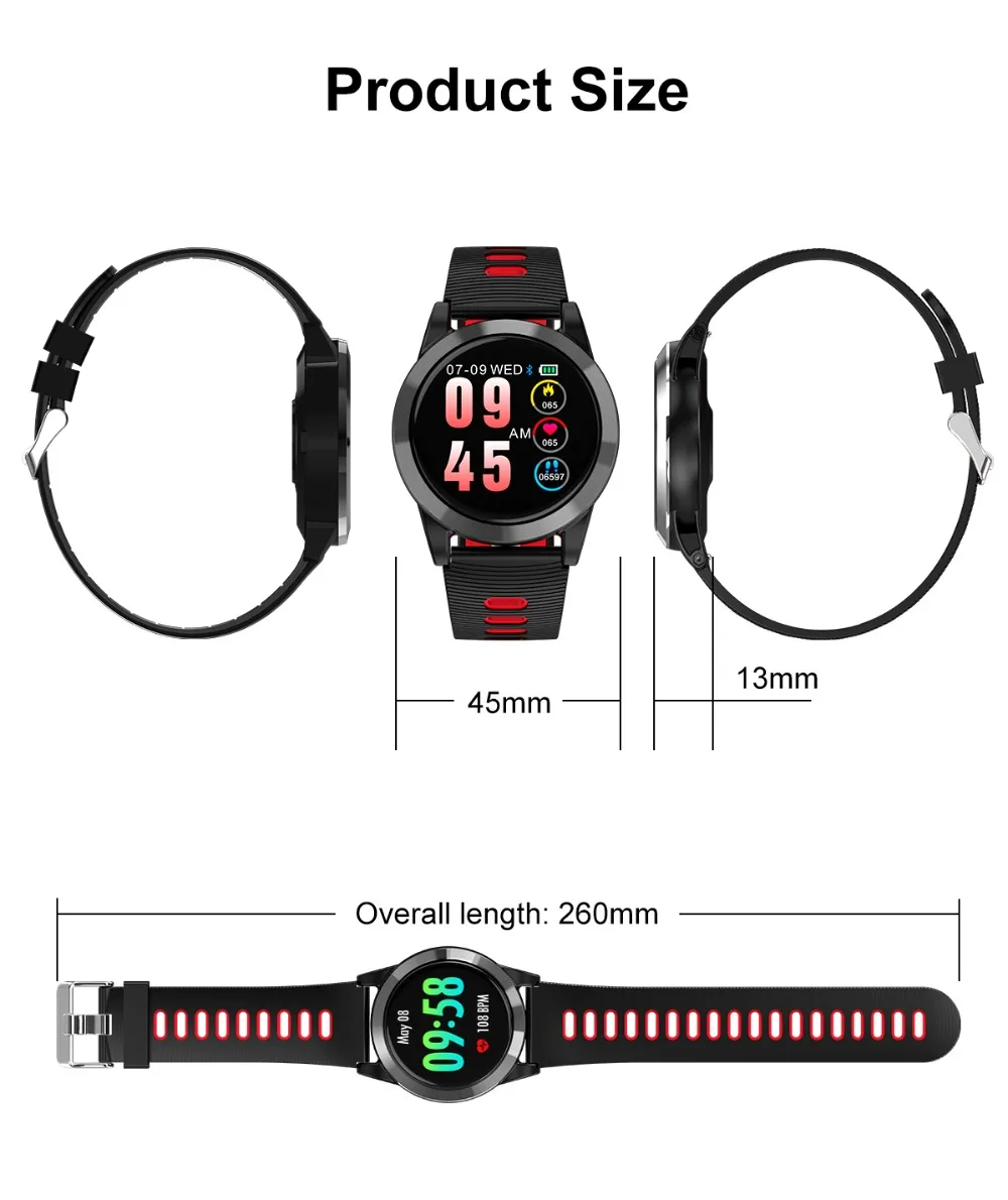 R15 Sport Smart Watch Blood Pressure Heart Rate Monitor IP67 Waterproof Bluetooth Wrist Smartwatch for Xiao mi Android IOS Phone (22)