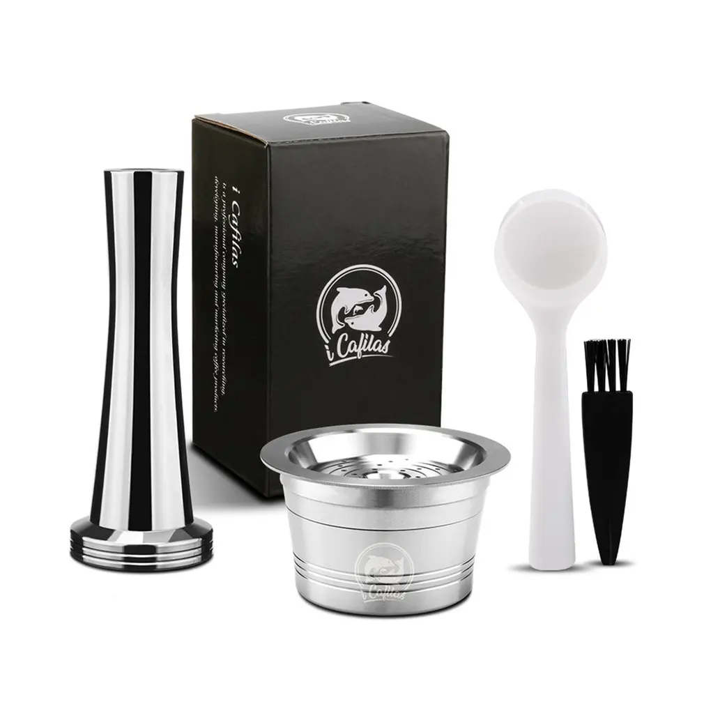 Stainless steel Refillable Coffee Capsule Pod Filter Dripper Tamper Compatible with cafissimo Coffee Machine
Stainless steel Refillable Coffee Capsule Pod Filter Dripper Tamper Compatible with cafissimo Coffee Machine