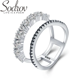 SODROV 925 Sterling Silver Jewelry Zircon Engagement Rings for Women Black Spinel Finger Ring Silver 925 Jewelry G068
SODROV 925 Sterling Silver Jewelry Zircon Engagement Rings for Women Black Spinel Finger Ring Silver 925 Jewelry G068
