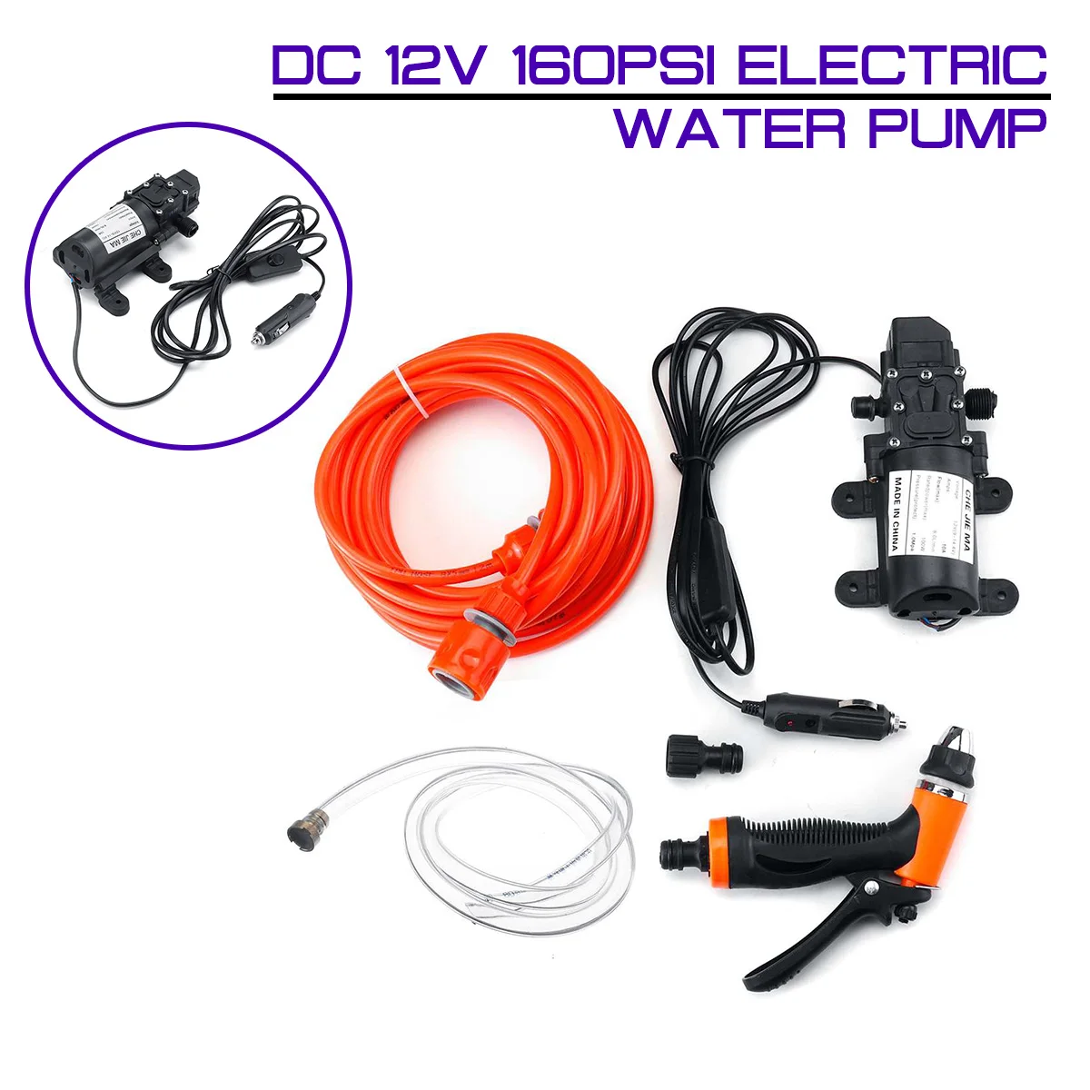 DC 12V 160PSI Electric Water Pump Sprayer Car Wash 12 V High Pressure Diaphragm Self Priming Water Pump Car Kit for Wash Car
DC 12V 160PSI Electric Water Pump Sprayer Car Wash 12 V High Pressure Diaphragm Self Priming Water Pump Car Kit for Wash Car