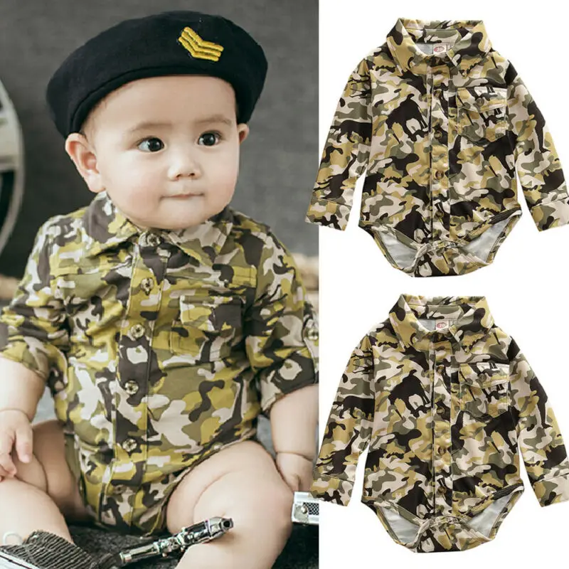Infant Baby Kid Boy Girl Autumn Long Sleeve Button Camouflage Jumpsuit Bodysuit Outfits
Infant Baby Kid Boy Girl Autumn Long Sleeve Button Camouflage Jumpsuit Bodysuit Outfits