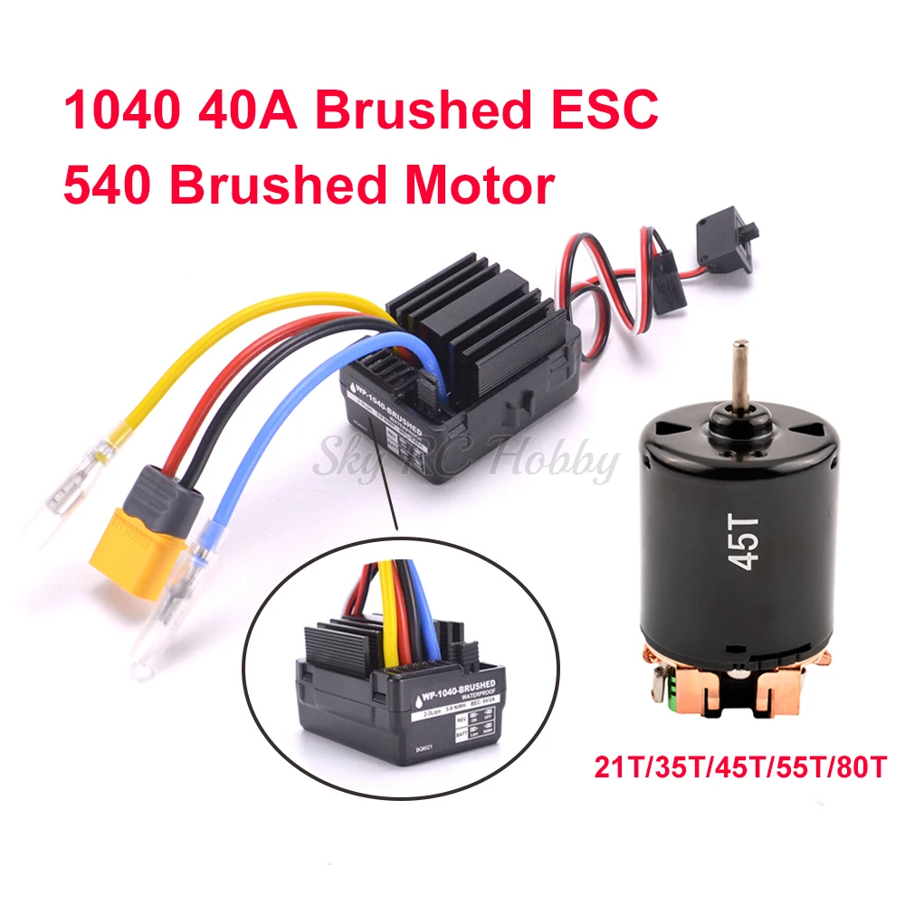 60A Brushed ESC Set for HSP Redcat Rc4wd Axial Parts 2Pieces Brushed Motor