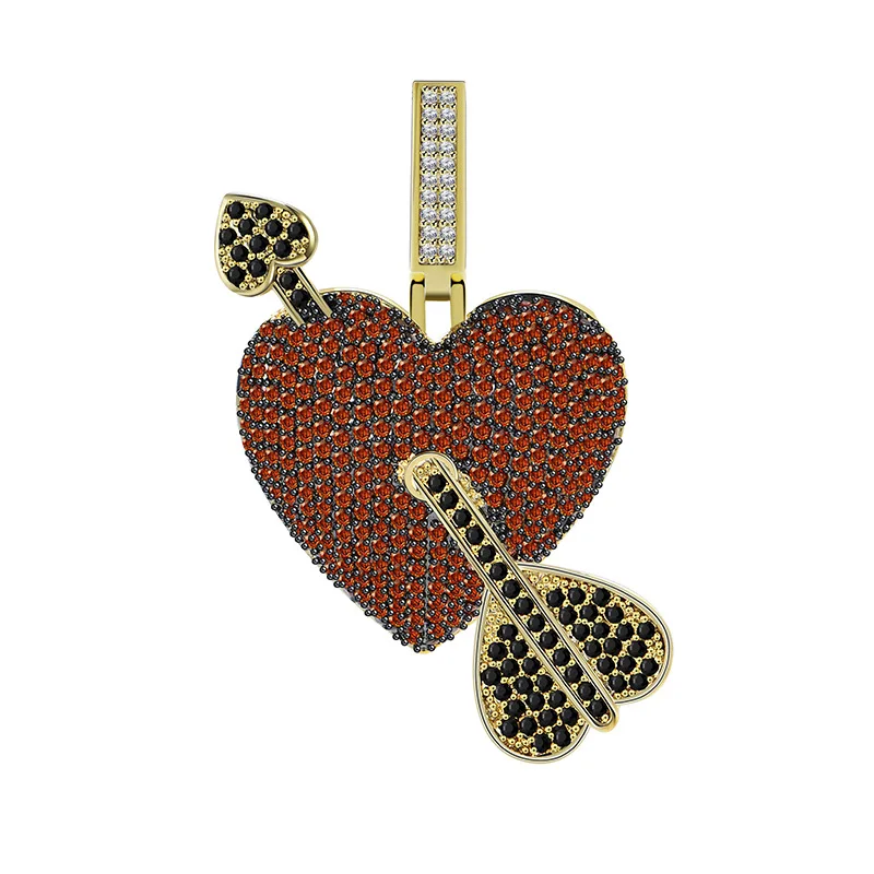 Hip Hop Red AAA Cubic Zirconia Paved Bling Iced Out Cupid Arrow Heart Pendants Necklace for Men Rapper Jewelry Drop Shipping
Hip Hop Red AAA Cubic Zirconia Paved Bling Iced Out Cupid Arrow Heart Pendants Necklace for Men Rapper Jewelry Drop Shipping