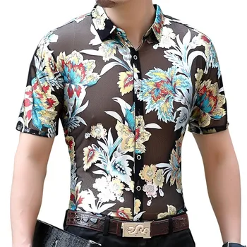 Shirt Hawaiian Camicia Uomo 2020 Summer Streetwear Shirt Man Shirt Camisa Social Fashion Transparent Short Sleeve Camisa Hombre 
Shirt Hawaiian Camicia Uomo 2020 Summer Streetwear Shirt Man Shirt Camisa Social Fashion Transparent Short Sleeve Camisa Hombre
